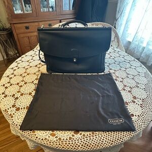 Coach Black Leather Briefcase and Laptop Bag